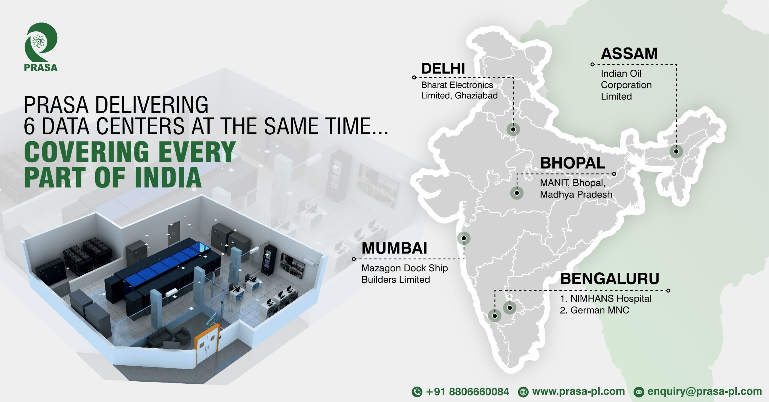 Prasa Delivering 6 Data Centers at the Same time…Covering every part of #India